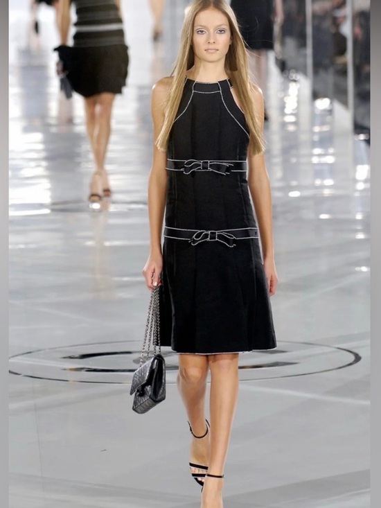 CHANEL Dresses & Skirts - Chanel Fall 2005 Runway Silk and Pearl Dress